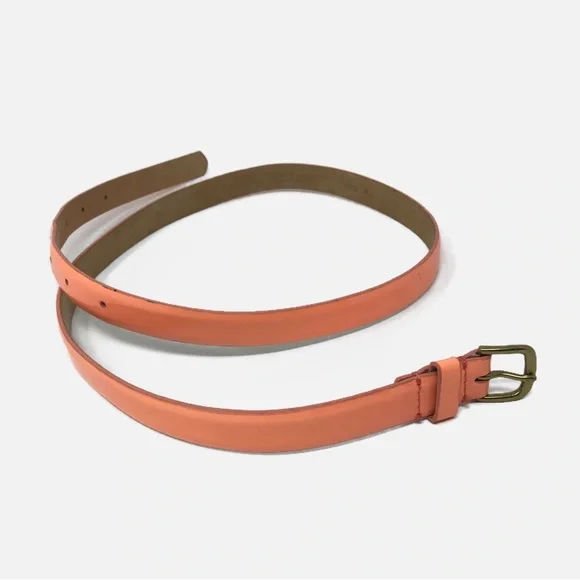 J. Crew Light Coral Patent Leather Skinny Belt Size S/M - Picture 2 of 12